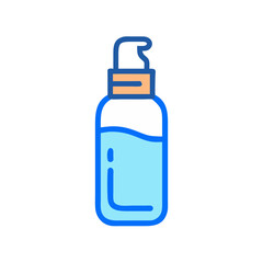 Liquid Soap or Lotion Bottle Icon on Black