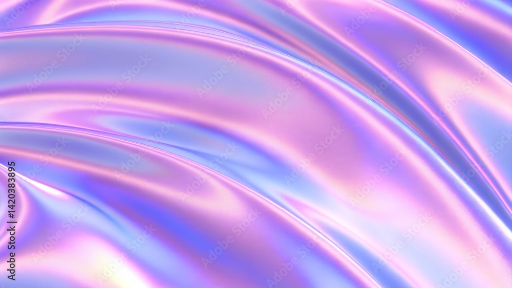 Poster Holographic background with glass shards. Rainbow reflexes in pink and purple colors. Abstract trendy pattern. Texture with a magical effect. Iridescent lights and dreamy pastel reflections