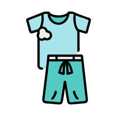 Cute Baby Pajamas Set Vector Icon Illustration