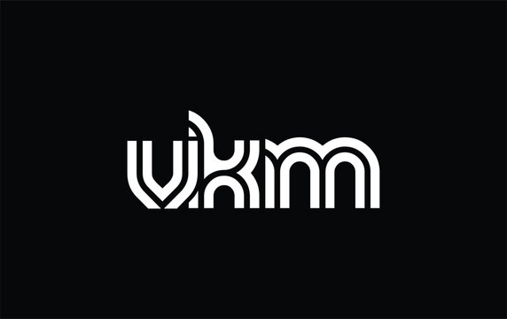 VKM Creative Unique Modern Letter Logo Design. Stylized logo featuring a unique letter design, presenting abstract minimalist aesthetics and modern appeal.