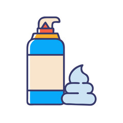 Cartoon Shaving Foam Can Icon for Shaving Products