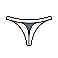 Black Thong Underwear Isolated on Black Background Illustration