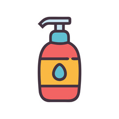 Fototapeta premium Red and blue dispenser bottle on black background