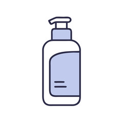 Minimalist Blue Sanitizer Bottle Illustration on Black Background