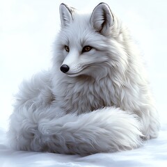 Naklejka premium Wild Arctic Fox In Snow High Resolution Image