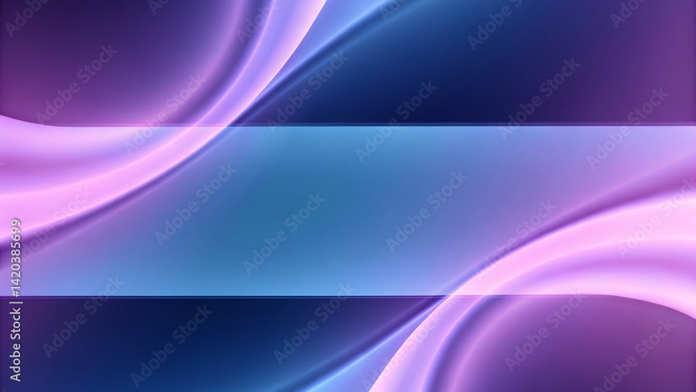 Leinwandbilder minimalistic abstract background with blue violet 3d waves. banner with purple soft wavy embossed te
