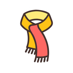 Warm scarf icon in yellow and pink colors