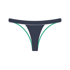 Simple minimalist thong underwear illustration in blue and green