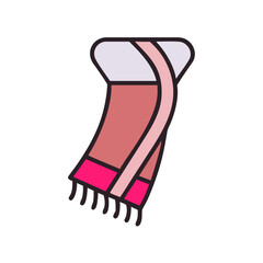 Illustration of a colorful scarf on a black background