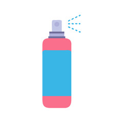 Pink Spray Bottle Isolated on Black Background Illustration