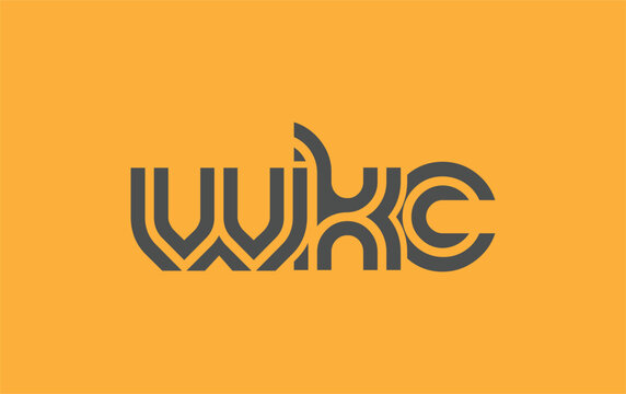 WKC Creative Unique Modern Letter Logo Design. Stylized logo featuring a unique letter design, presenting abstract minimalist aesthetics and modern appeal.