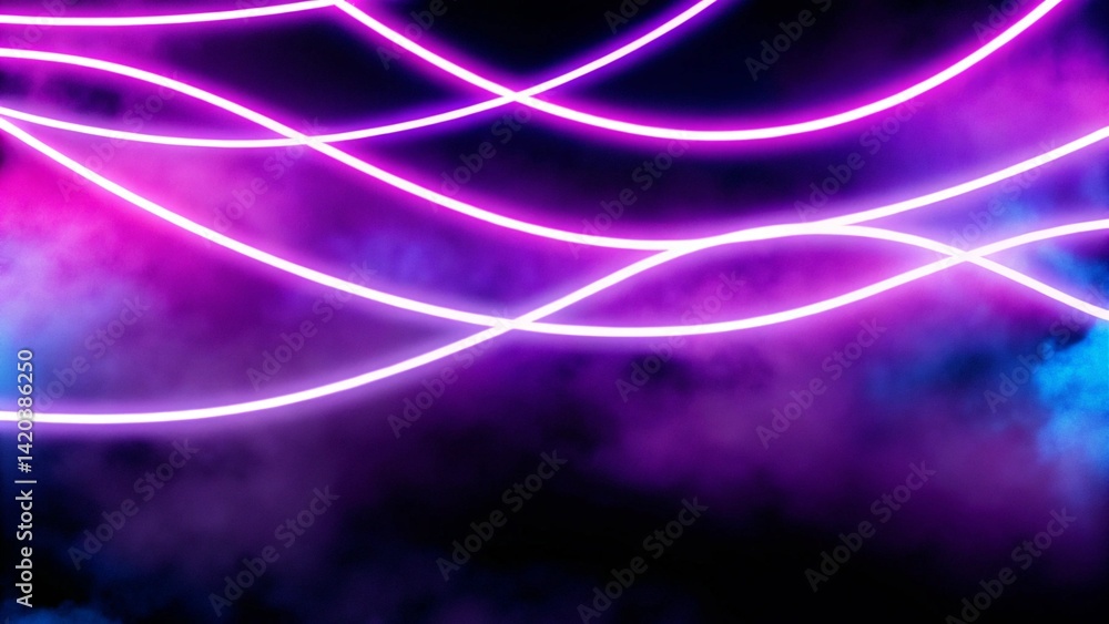 Aufkleber Neon audio voice frequency wave and abstract sound light vector background. Radio pulse effect curve design. Volume music track line vibrant motion illustration. Electronic record led graph chart