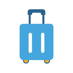 Blue Suitcase Illustration on Black Background for Travel