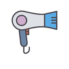 Colorful Hair Dryer Icon Vector on Black Background