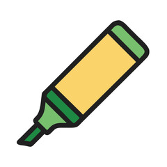 Green and Yellow Marker on Black Background Illustration