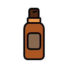 Brown Lotion or Medicine Bottle Isolated on Black