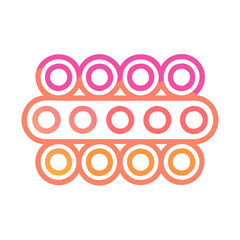 Gradient Geometric Circles in Row Pattern on Black Background
