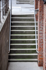 Concrete stairs outside the building
