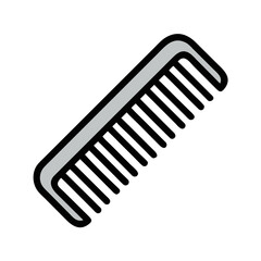 Simple Comb on Black Background Styling Hair Illustration