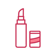 Pink Lipstick illustration on black background, beauty concept