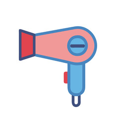 Cute Cartoon Hair Dryer Pink and Blue Illustration