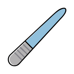 Illustration of a light blue nail file with handle