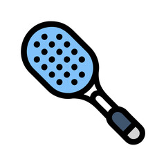 Abstract representation of a paddle ball racket graphic icon
