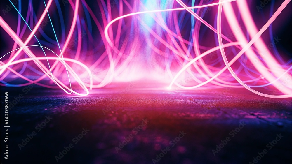 Poster neon fiber optic lines abstract texture background, abstract speed lines technology background, digi
