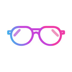 Fototapeta premium Gradient rimmed glasses on black background minimalist design