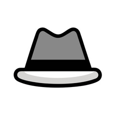 Retro Fedora Hat Graphic on Black Background Illustration