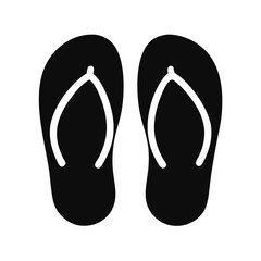 Black Flip Flops: Simple Summer Footwear Illustration Graphic