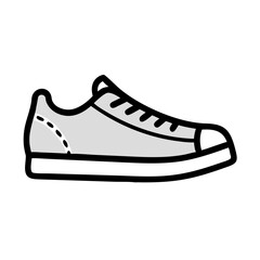 Stylish Cartoon Shoe Silhouette on Black Background
