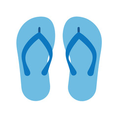 Blue flip flops vector icon on black background