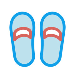 Cartoon slipper icon. Home footwear in light blue color