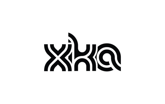 XKA Creative Unique Modern Letter Logo Design. Stylized logo featuring a unique letter design, presenting abstract minimalist aesthetics and modern appeal.