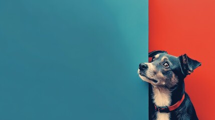 Minimal Lost Pet Poster Template: Simple Design for Missing Dogs and Cats in Red and Blue