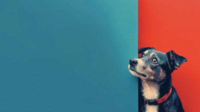 Minimal Lost Pet Poster Template: Simple Design for Missing Dogs and Cats in Red and Blue