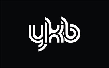 YKB Creative Unique Modern Letter Logo Design. Stylized logo featuring a unique letter design, presenting abstract minimalist aesthetics and modern appeal.