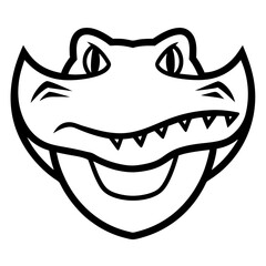 Simple alligator head line art logo design