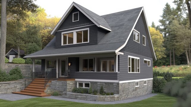Contemporary Farmhouse Design Featuring James Hardie's Durable Fiber Cement for a Stylish Roof and Elegant Siding