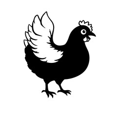 vector illustration of a hen