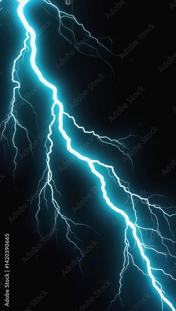 Poster striking blue lightning bolts illuminate a dark abstract background in a powerful display of nature'