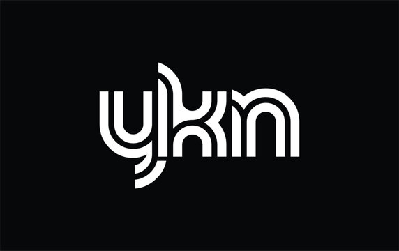 YKN Creative Unique Modern Letter Logo Design. Stylized logo featuring a unique letter design, presenting abstract minimalist aesthetics and modern appeal.