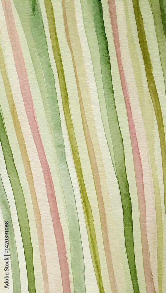 Poster Vibrant abstract lines create a soothing background with green and pink hues for versatile design applications