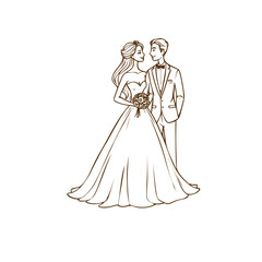 Fototapeta premium bride in wedding dress