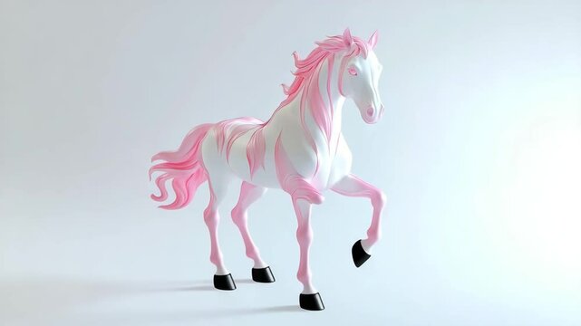 Pink and White Horse Animation