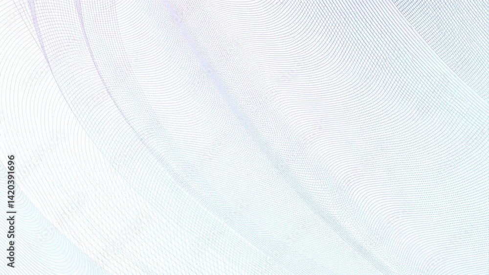 Poster turquoise, purple draped net on wavy subtle curves. abstract cheque, ticket, banner, certificate tem