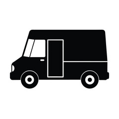 Minimalist Black Vector Of A Dairy Truck  