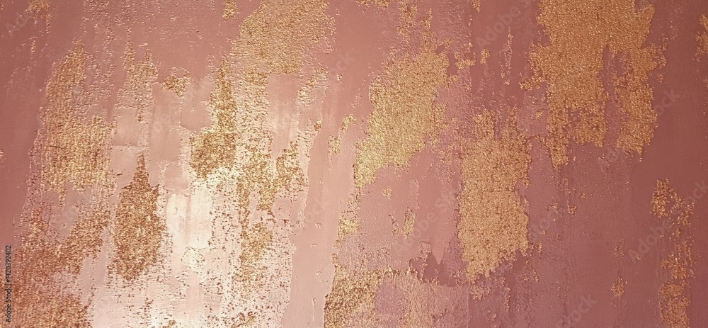 Poster textured abstraction featuring warm hues with a blend of gold and muted pink tones creating an artis