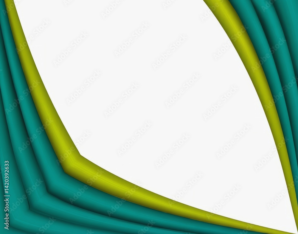 Poster abstract background with layers in blue and green tones creating a sense of depth and movement